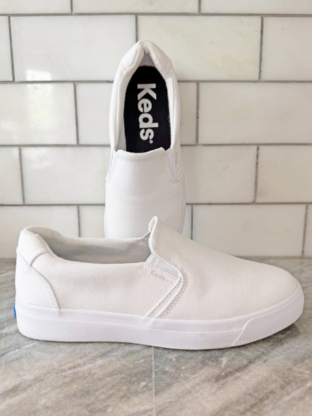 Keds White Pursuit Slip On Canvas Sneakers Women's 7W - Picture 6 of 6